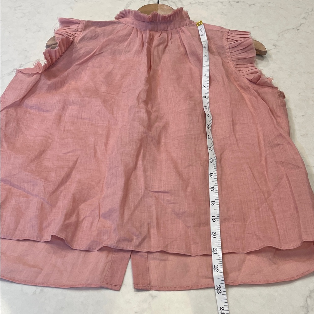 Frame Denim Blush‎ Ruffle Top Size XS - Picture 7 of 8